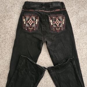 Western Blue Aztec Boot Cut Jeans